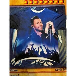 Mens Adam Levine Graphic T-shirt Medium Polyester
